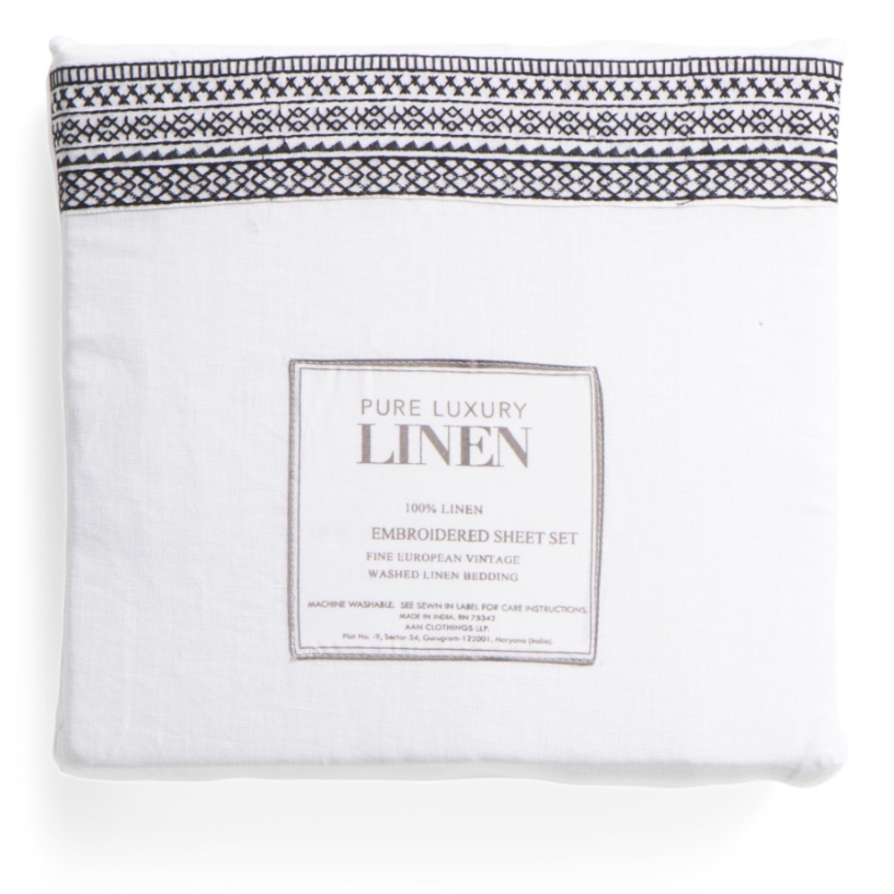 Pure Luxury Linen King Flat Sheet NWT White